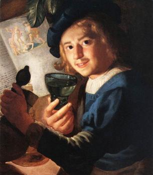 Gerrit Van Honthorst : Young Drinker